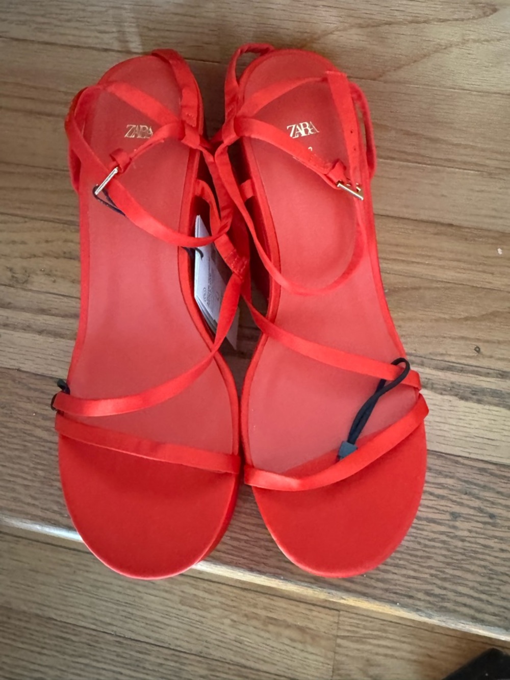 Zara Red Platform Wedge Sandals - Picture 2 of 6